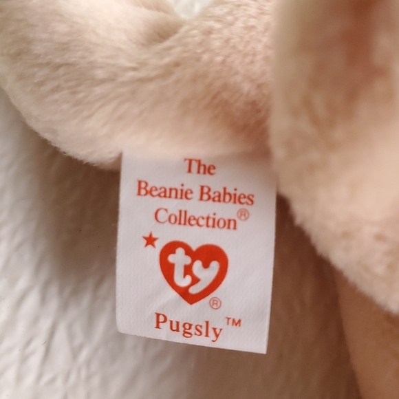 PUGSLY NWT Ty Beanie Babies Pug Dog Vintage - Picture 5 of 6